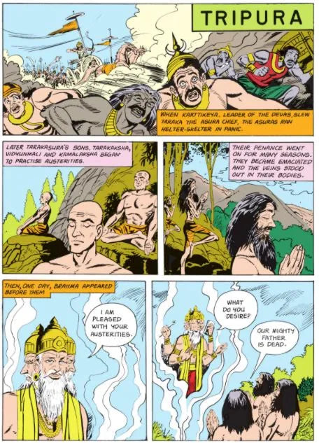 Amar Chitra Katha - Tripura - The Three Impregnable Cities of Maya